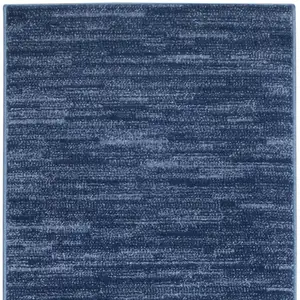 Photo of 2' X 6' Navy Non Skid Indoor Outdoor Runner Rug