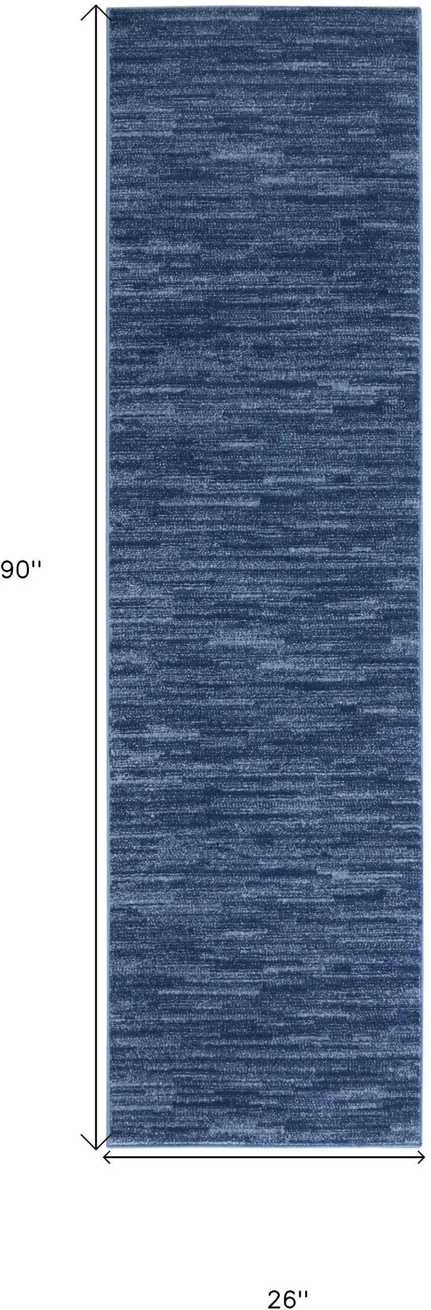 8' Blue Non Skid Indoor Outdoor Runner Rug Photo 5
