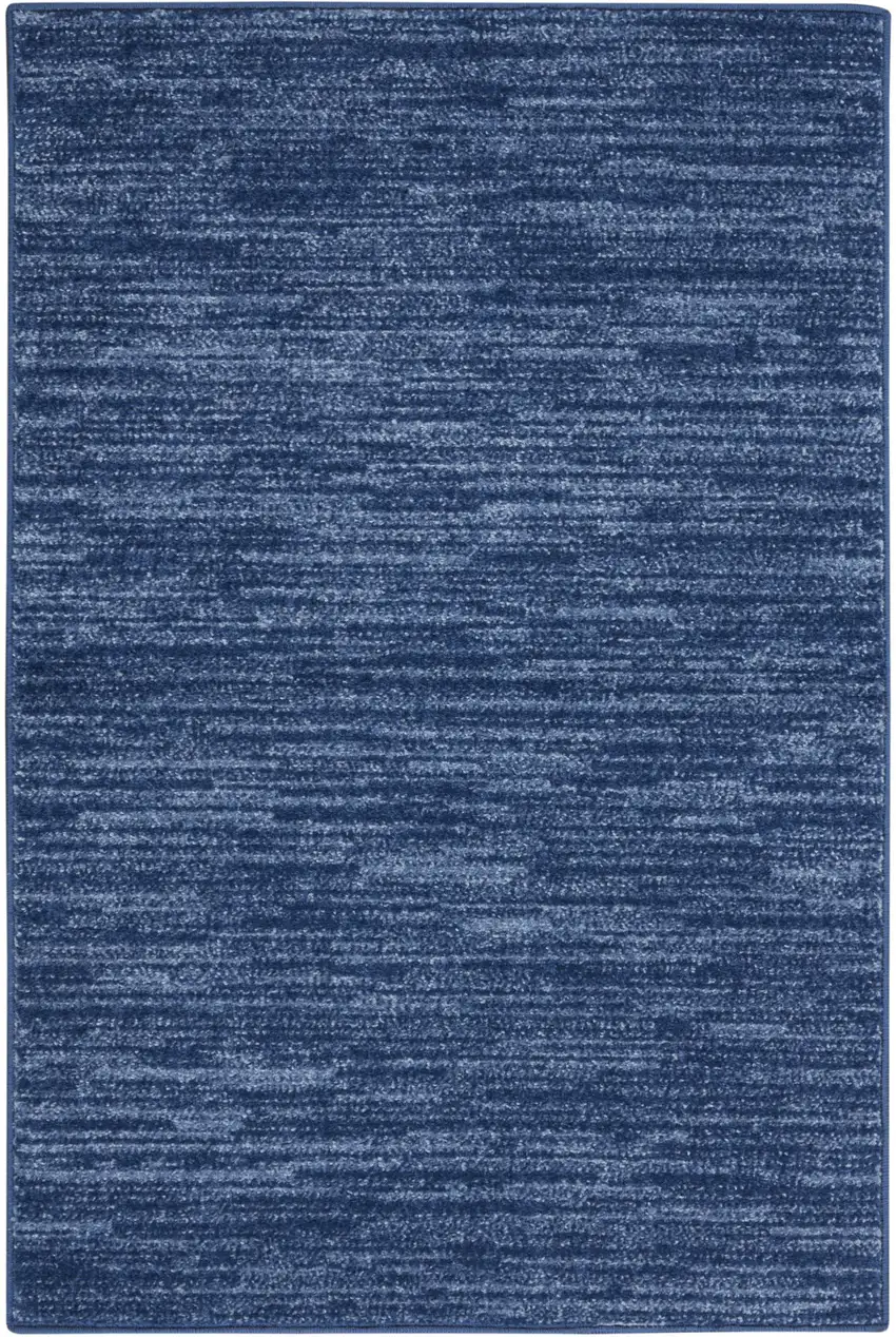 2' X 4' Navy Blue Non Skid Indoor Outdoor Runner Rug Photo 3