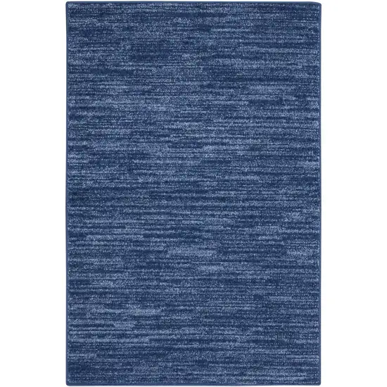 Navy Blue Indoor Outdoor Runner Rug Photo 3
