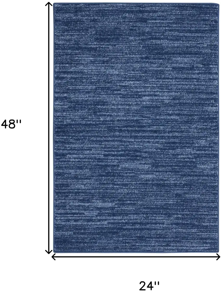 2' X 4' Navy Blue Non Skid Indoor Outdoor Runner Rug Photo 5