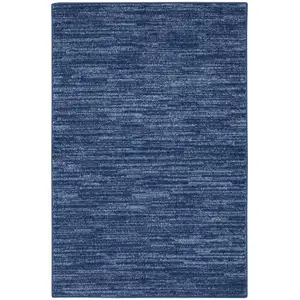 Photo of 2' X 4' Navy Non Skid Indoor Outdoor Runner Rug
