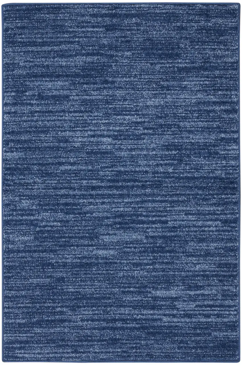 2' X 4' Navy Blue Non Skid Indoor Outdoor Runner Rug Photo 4