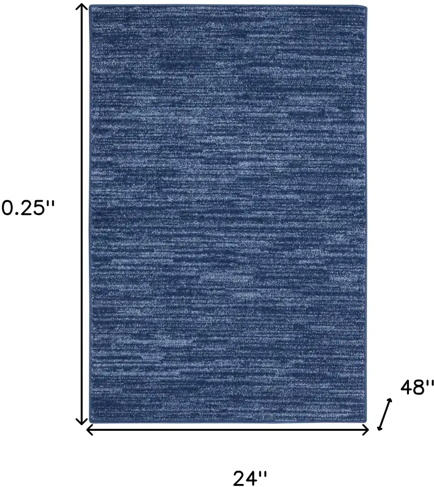 2' X 4' Navy Non Skid Indoor Outdoor Runner Rug Photo 5