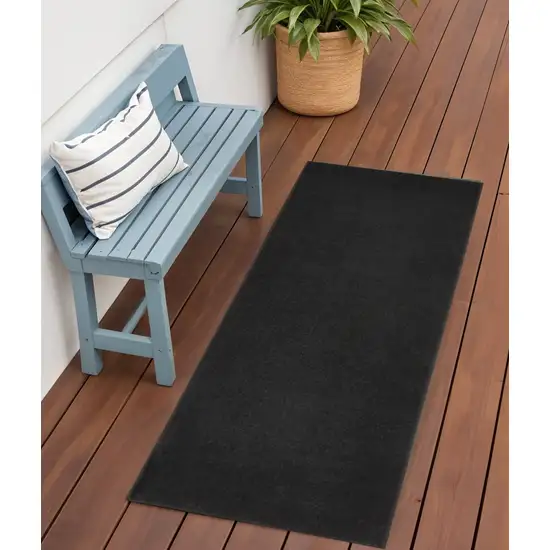 2' X 6' Black Non Skid Indoor Outdoor Runner Rug Photo 2