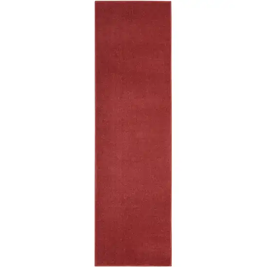 2' X 8' Brick Red Non Skid Indoor Outdoor Runner Rug Photo 3