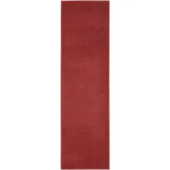 2' X 8' Brick Red Non Skid Indoor Outdoor Runner Rug Photo 1