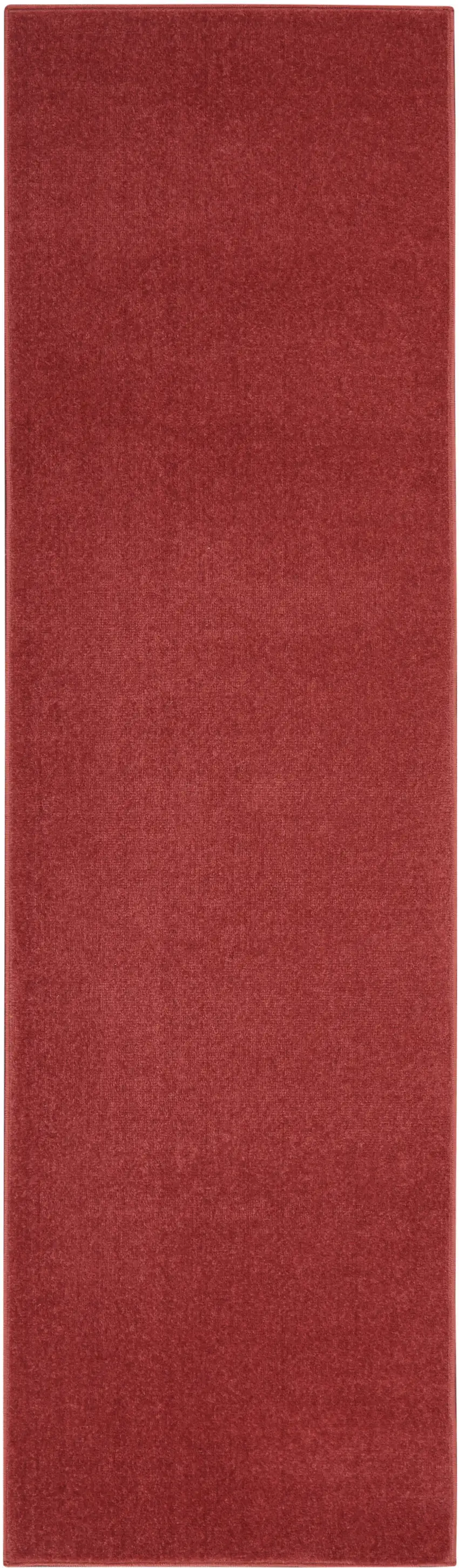 2' X 8' Brick Red Non Skid Indoor Outdoor Runner Rug Photo 2