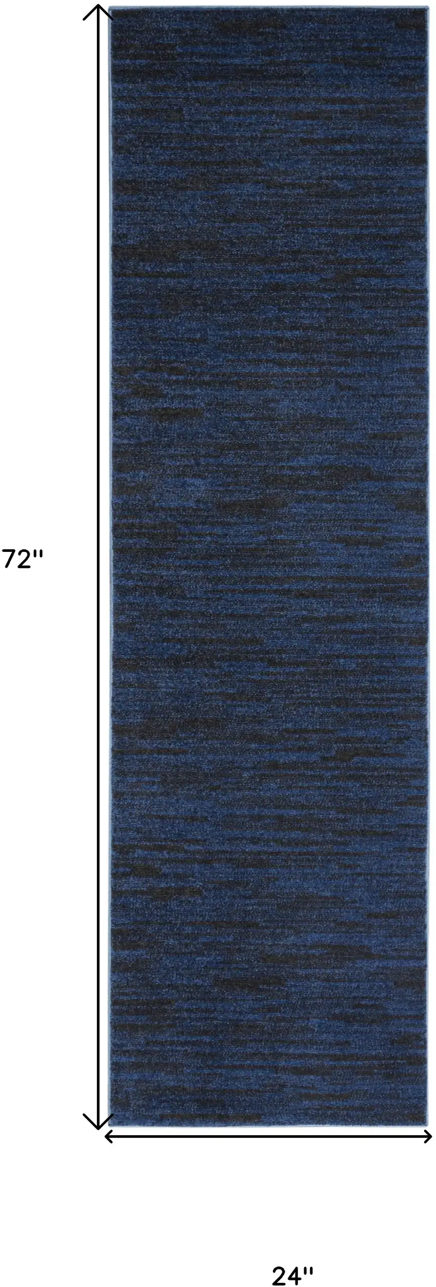 6' Midnight Blue Stain Resistant Indoor Outdoor Runner Rug Photo 3