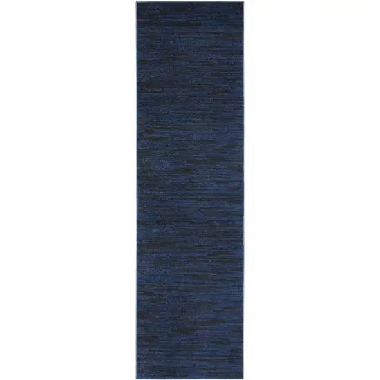 6' Midnight Blue Stain Resistant Indoor Outdoor Runner Rug Photo 2