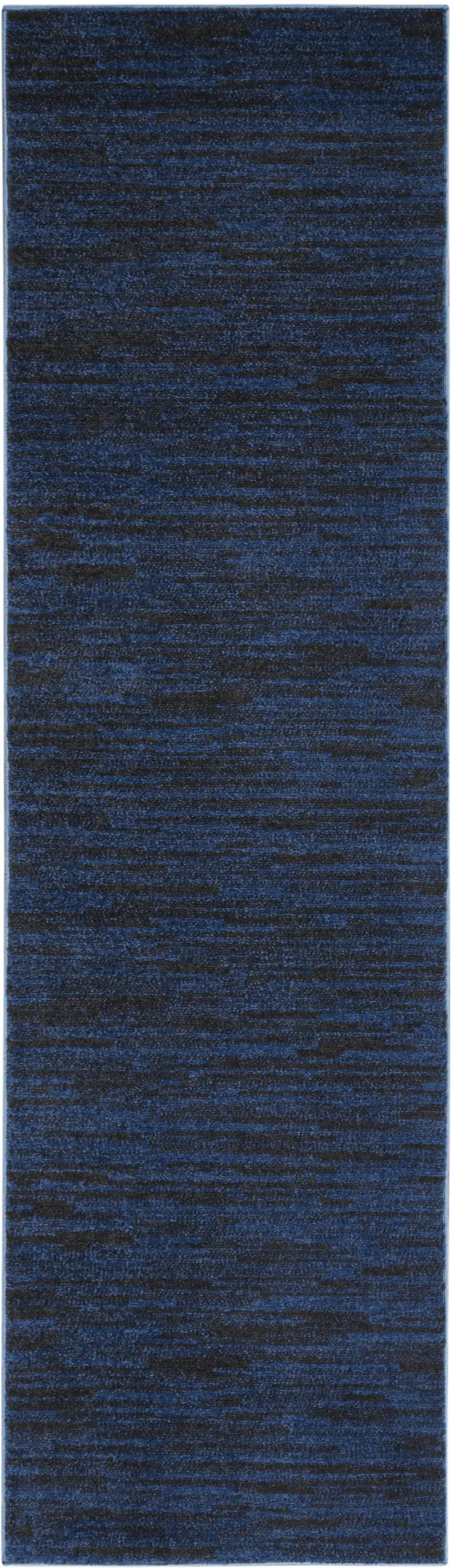 6' Midnight Blue Stain Resistant Indoor Outdoor Runner Rug Photo 2