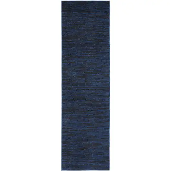 6' Midnight Blue Stain Resistant Indoor Outdoor Runner Rug Photo 1