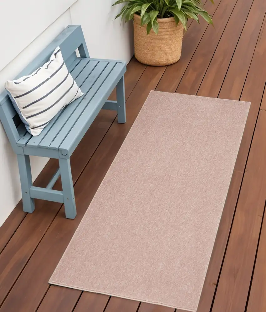 Pink Indoor Outdoor Runner Rug Photo 1