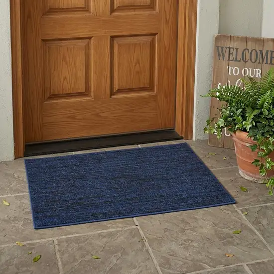 Midnight Blue Stain Resistant Indoor Outdoor Area Rug Photo 1