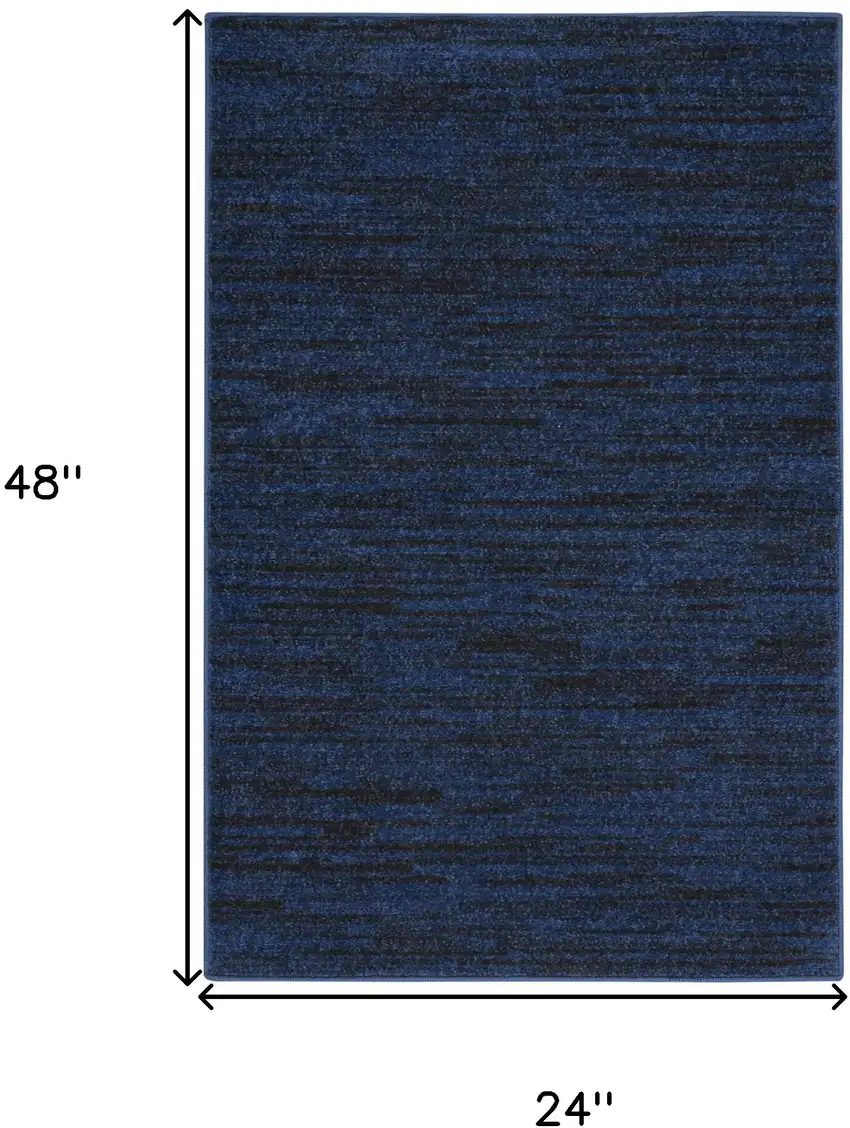 Midnight Blue Stain Resistant Indoor Outdoor Area Rug Photo 3