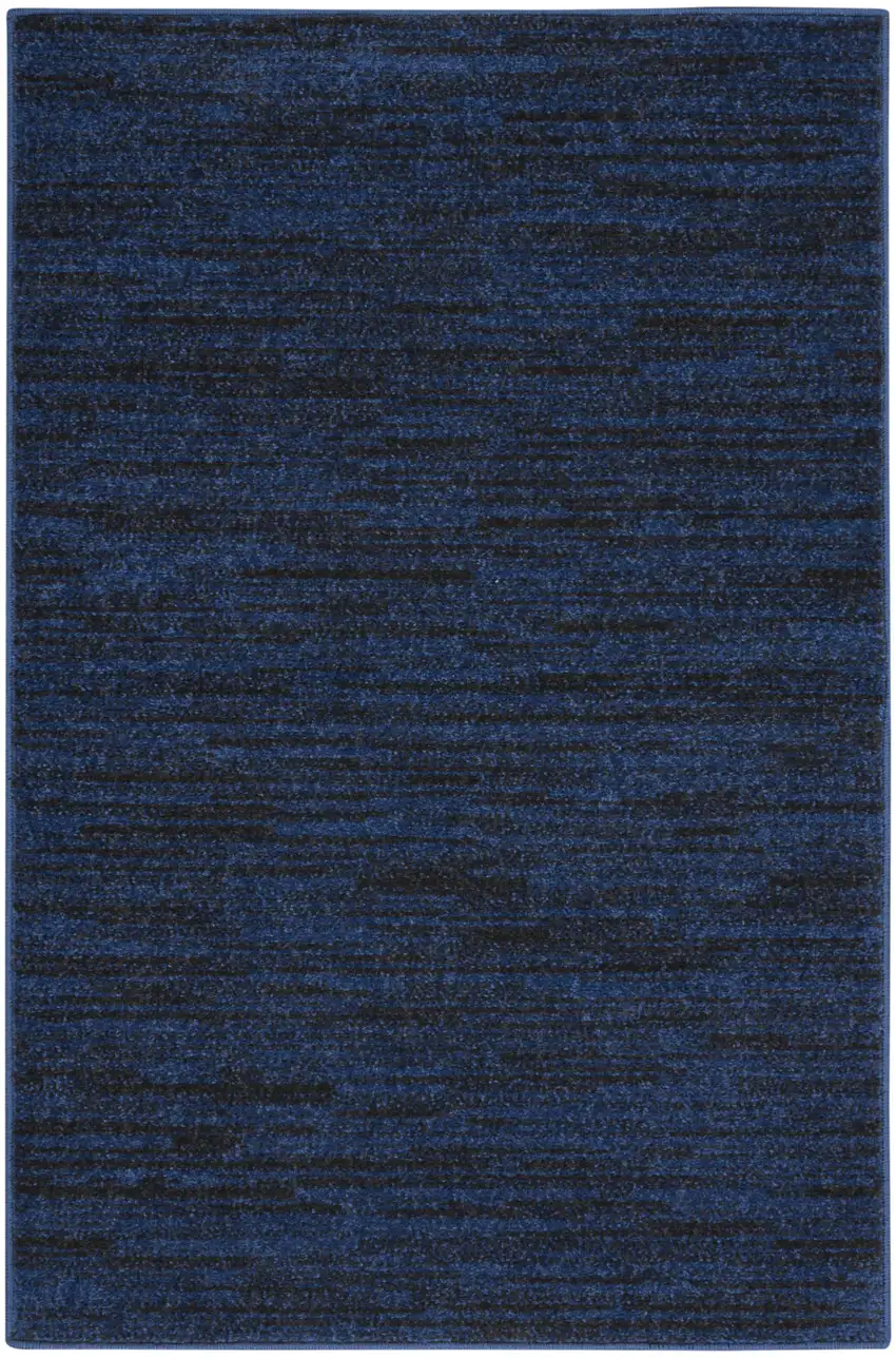 Midnight Blue Stain Resistant Indoor Outdoor Area Rug Photo 2