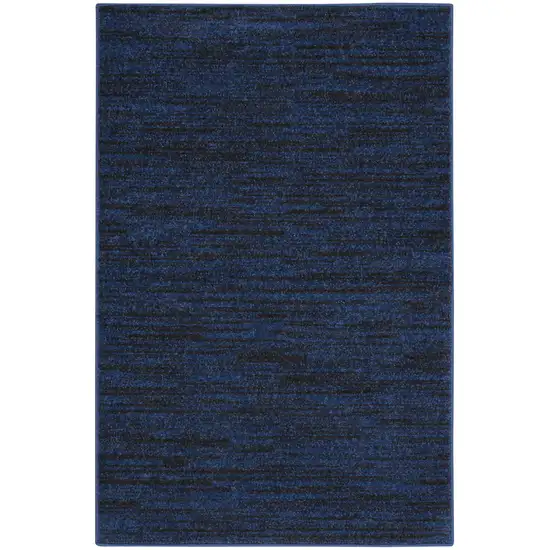 Midnight Blue Stain Resistant Indoor Outdoor Area Rug Photo 1