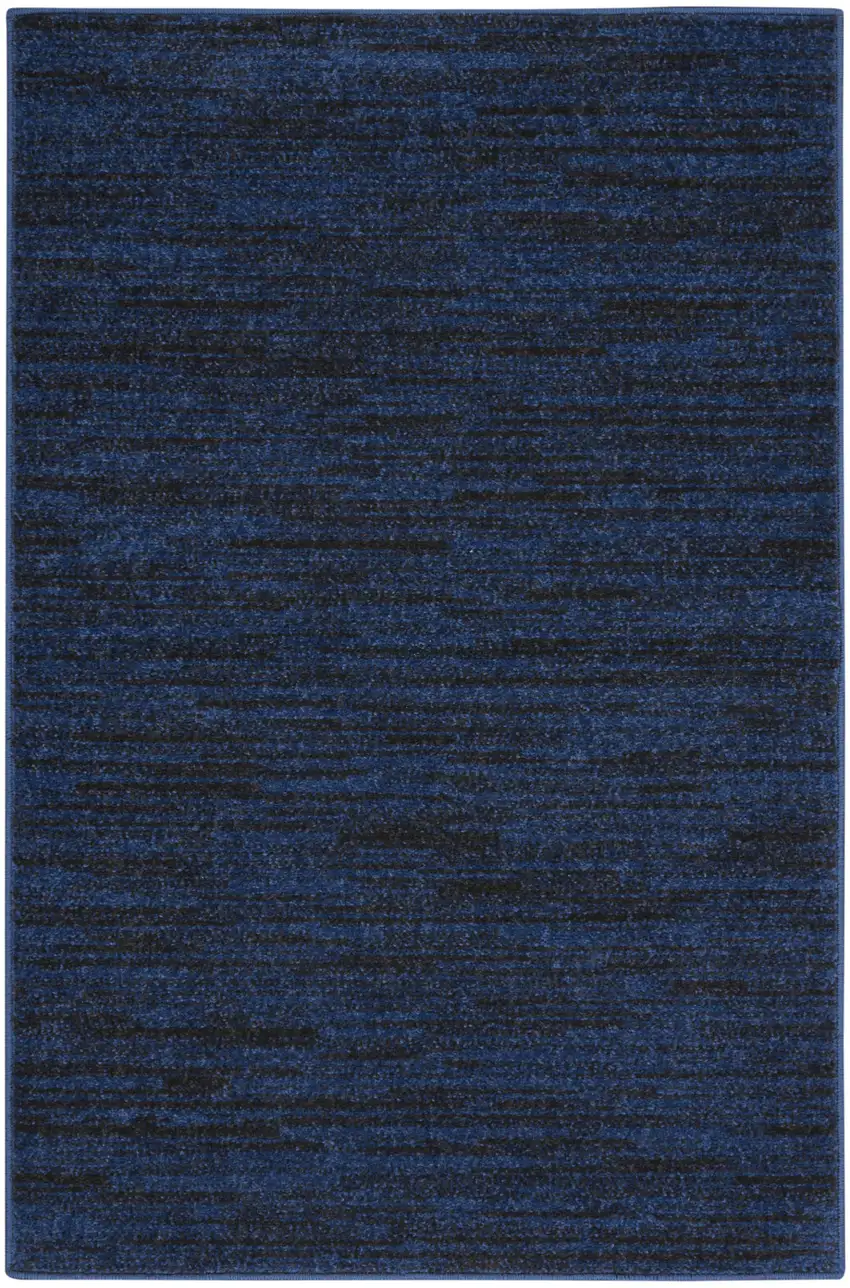 Midnight Blue Stain Resistant Indoor Outdoor Area Rug Photo 1
