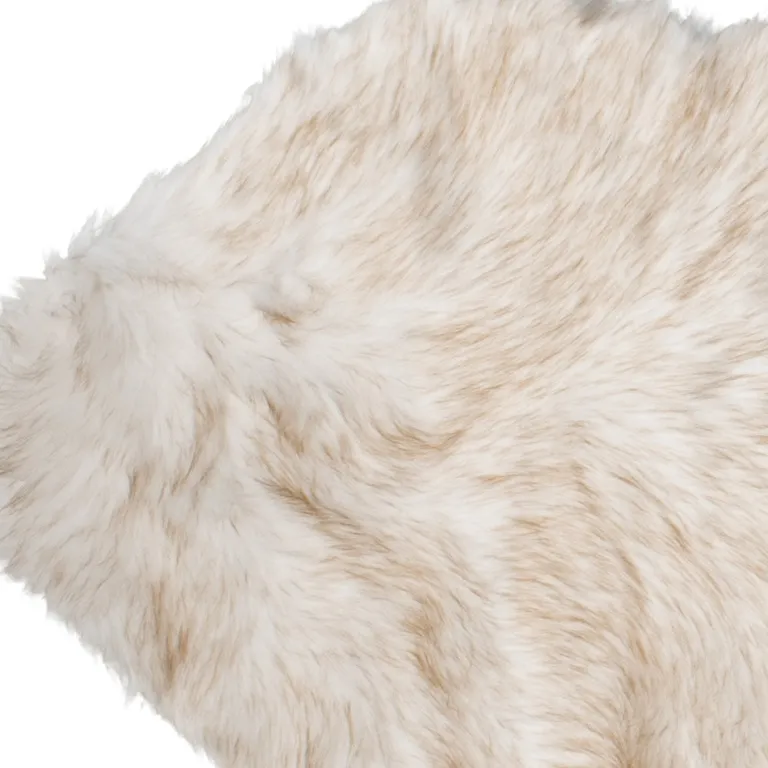 2' X 6' Ombre Tan Faux Fur Washable Non Skid Area Rug Photo 3