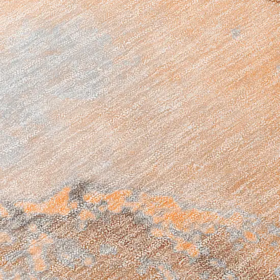 Orange Abstract Washable Non Skid Indoor Outdoor Area Rug Photo 8