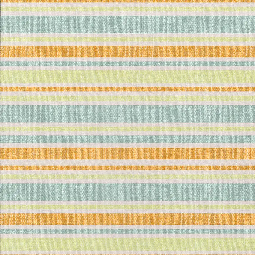 Orange Striped Washable Non Skid Indoor Outdoor Area Rug Photo 6