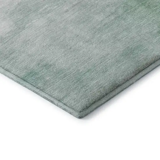 8' X 8' Pale Aqua Gray And Silver Abstract Washable Round Rug With UV Protection Photo 6