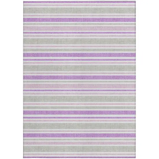 3' X 5' Pearl Striped Washable Non Skid Indoor Outdoor Area Rug Photo 5