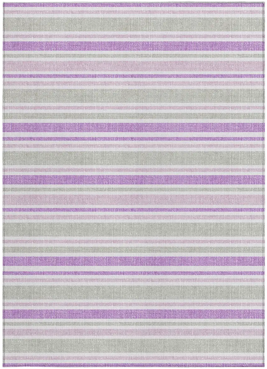 3' X 5' Pearl Striped Washable Non Skid Indoor Outdoor Area Rug Photo 5
