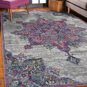 Photo of 3' X 5' Pink Medallion Power Loom Area Rug