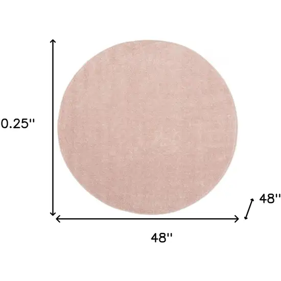 4' X 4' Pink Round Non Skid Indoor Outdoor Area Rug Photo 5