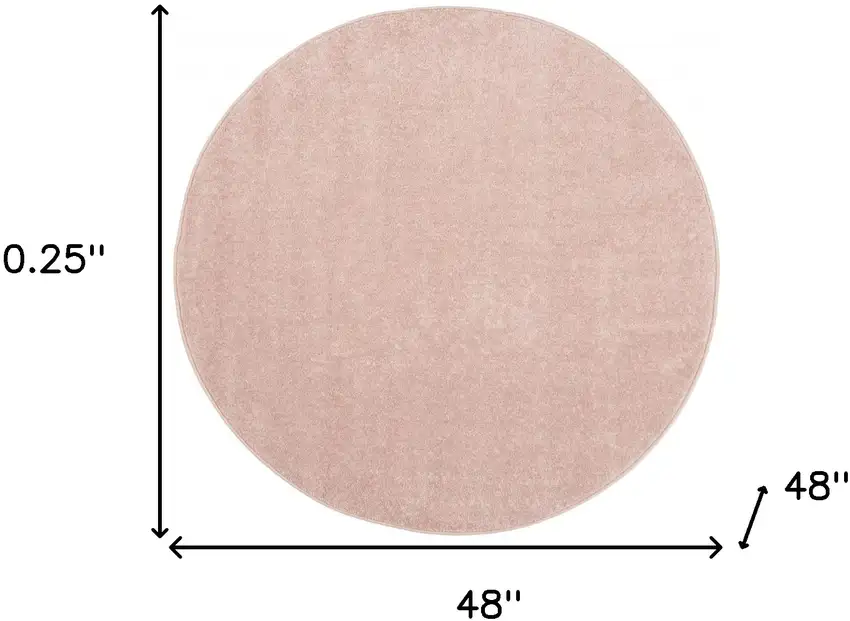 4' X 4' Pink Round Non Skid Indoor Outdoor Area Rug Photo 5