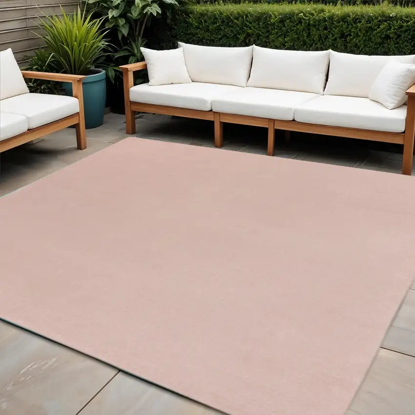 7' Pink Square Indoor Outdoor Area Rug Photo 1