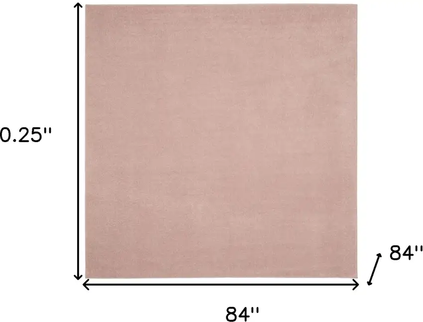 7' X 7' Pink Square Non Skid Indoor Outdoor Area Rug Photo 5