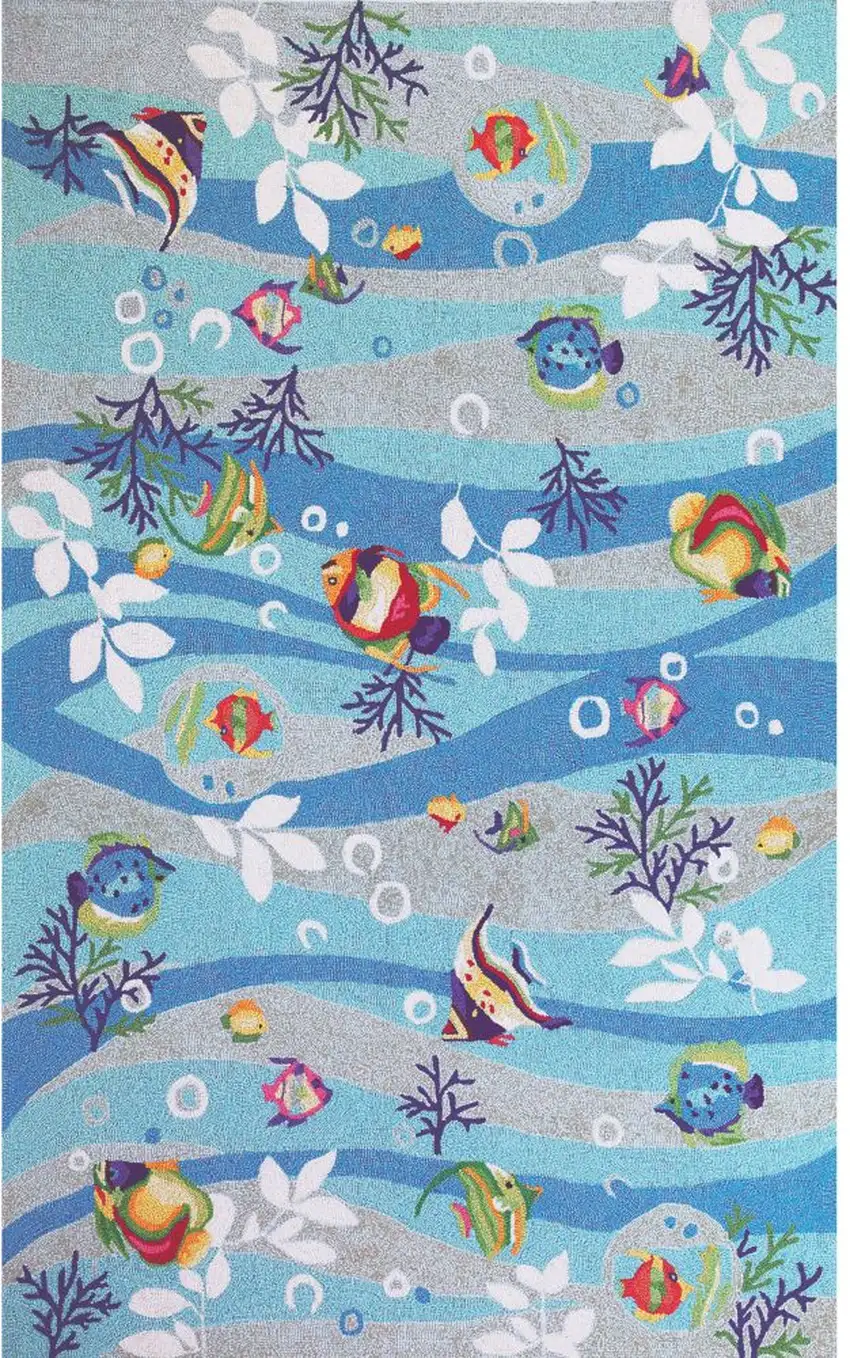 1' X 2' Polyester Blue Area Rug Photo 2