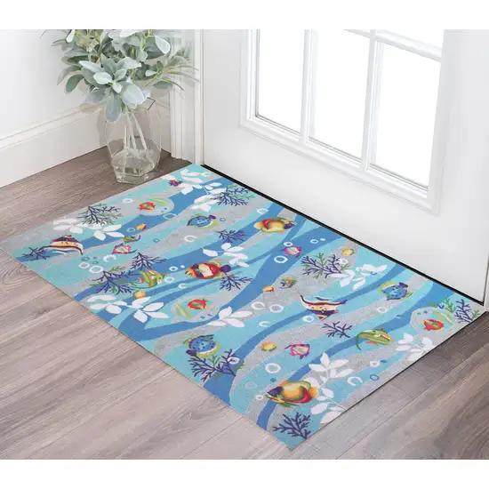 Blue Hand Tufted Area Rug Photo 1