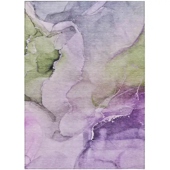 3' X 5' Purple Abstract Washable Non Skid Indoor Outdoor Area Rug Photo 2