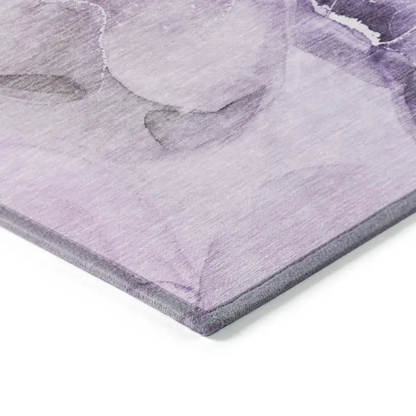 3' X 5' Purple Abstract Washable Non Skid Indoor Outdoor Area Rug Photo 7