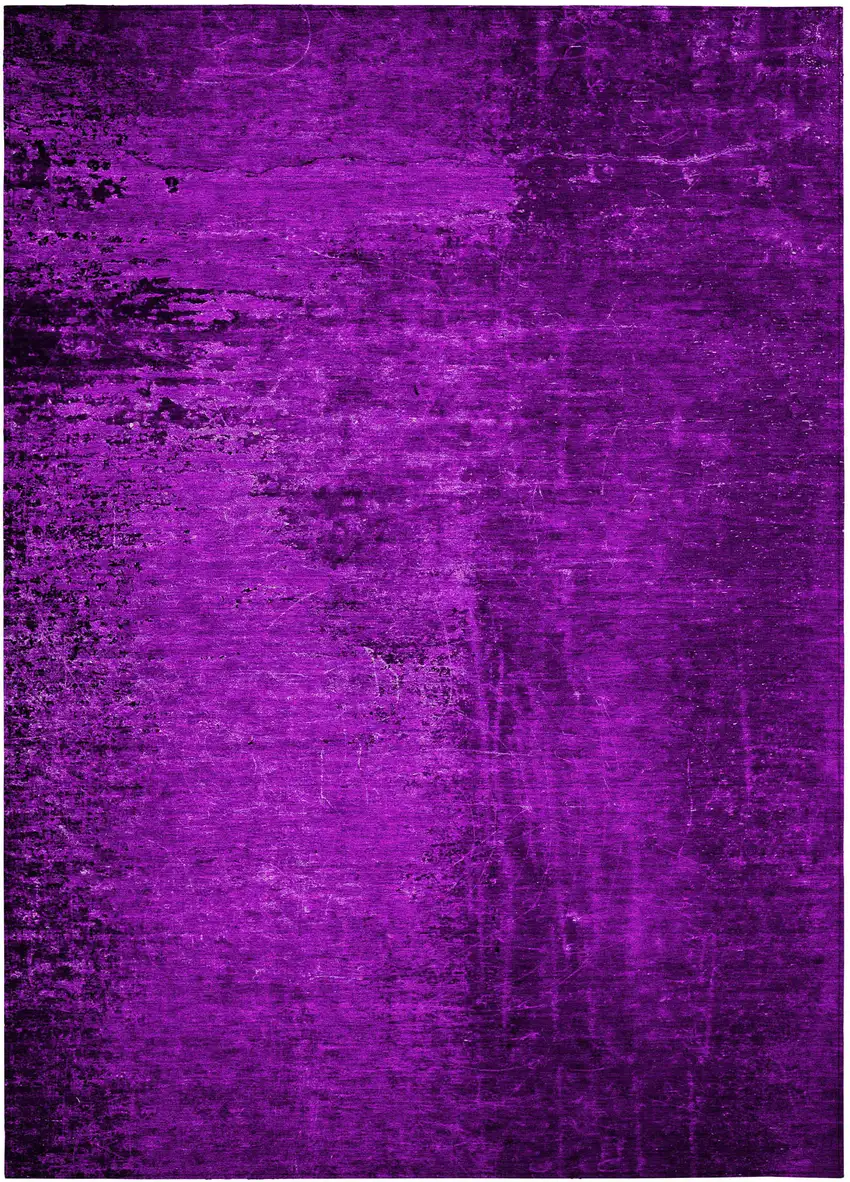 3' X 4' Purple Abstract Washable Non Skid Indoor Outdoor Area Rug Photo 2