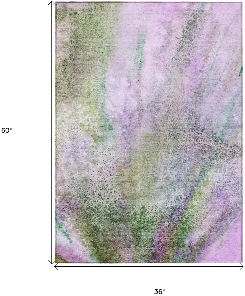 Purple Abstract Washable Non Skid Indoor Outdoor Area Rug Photo 3