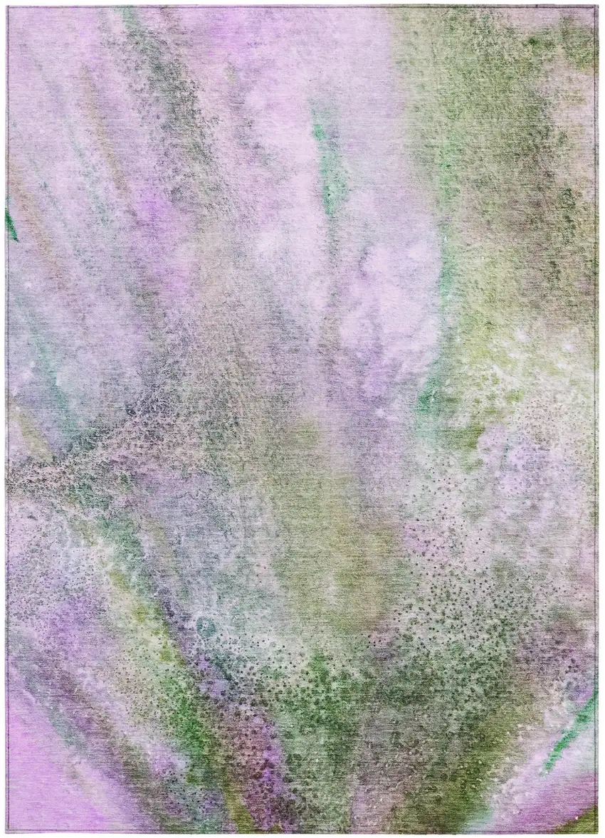 3' X 5' Purple Abstract Washable Non Skid Indoor Outdoor Area Rug Photo 6