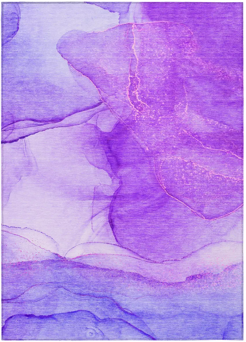 Purple Abstract Washable Non Skid Indoor Outdoor Area Rug Photo 2