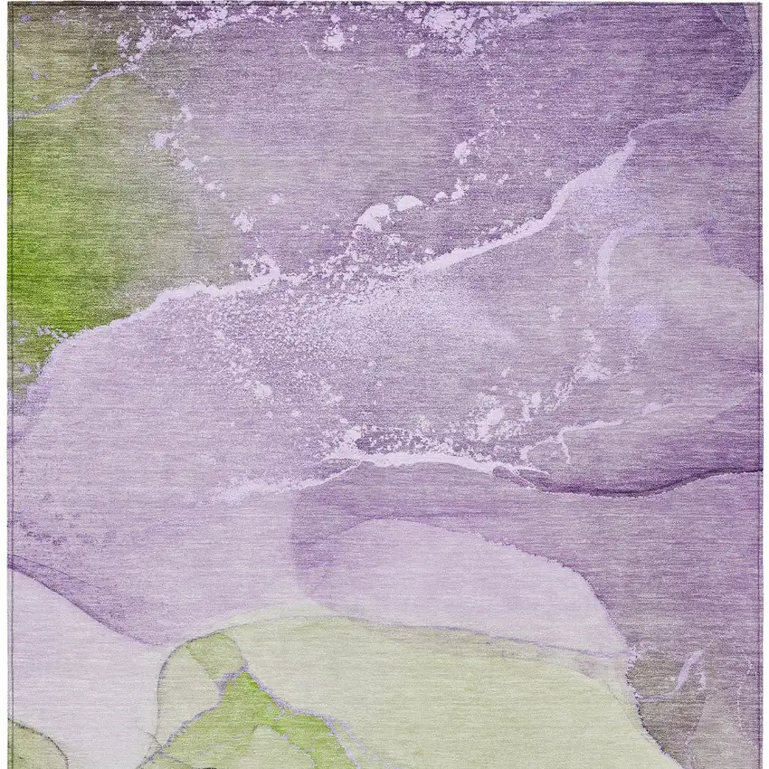 3' X 4' Purple Abstract Washable Non Skid Indoor Outdoor Area Rug Photo 7