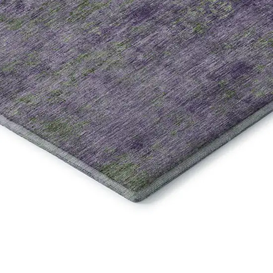 8' X 8' Purple And Green Abstract Washable Round Rug With UV Protection Photo 6