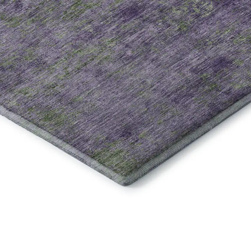 8' X 8' Purple And Green Abstract Washable Round Rug With UV Protection Photo 6
