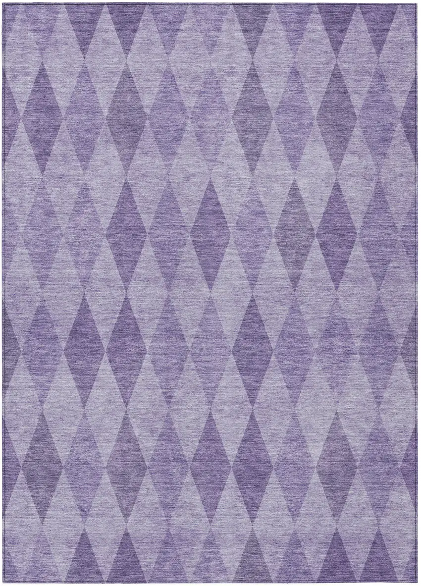 Purple Geometric Washable Non Skid Indoor Outdoor Area Rug Photo 2