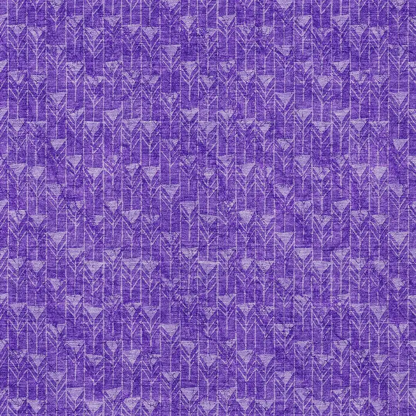 3' X 5' Purple Geometric Washable Non Skid Indoor Outdoor Area Rug Photo 6