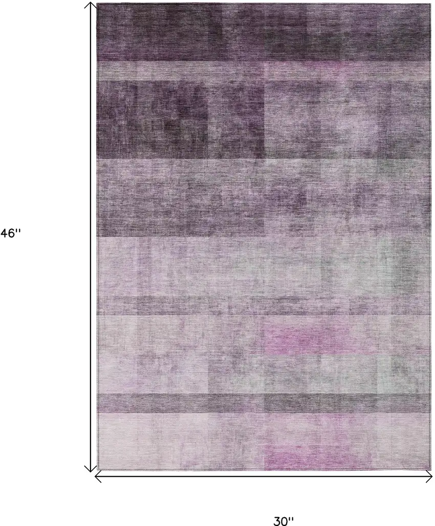 Purple Ombre Washable Non Skid Indoor Outdoor Area Rug Photo 3