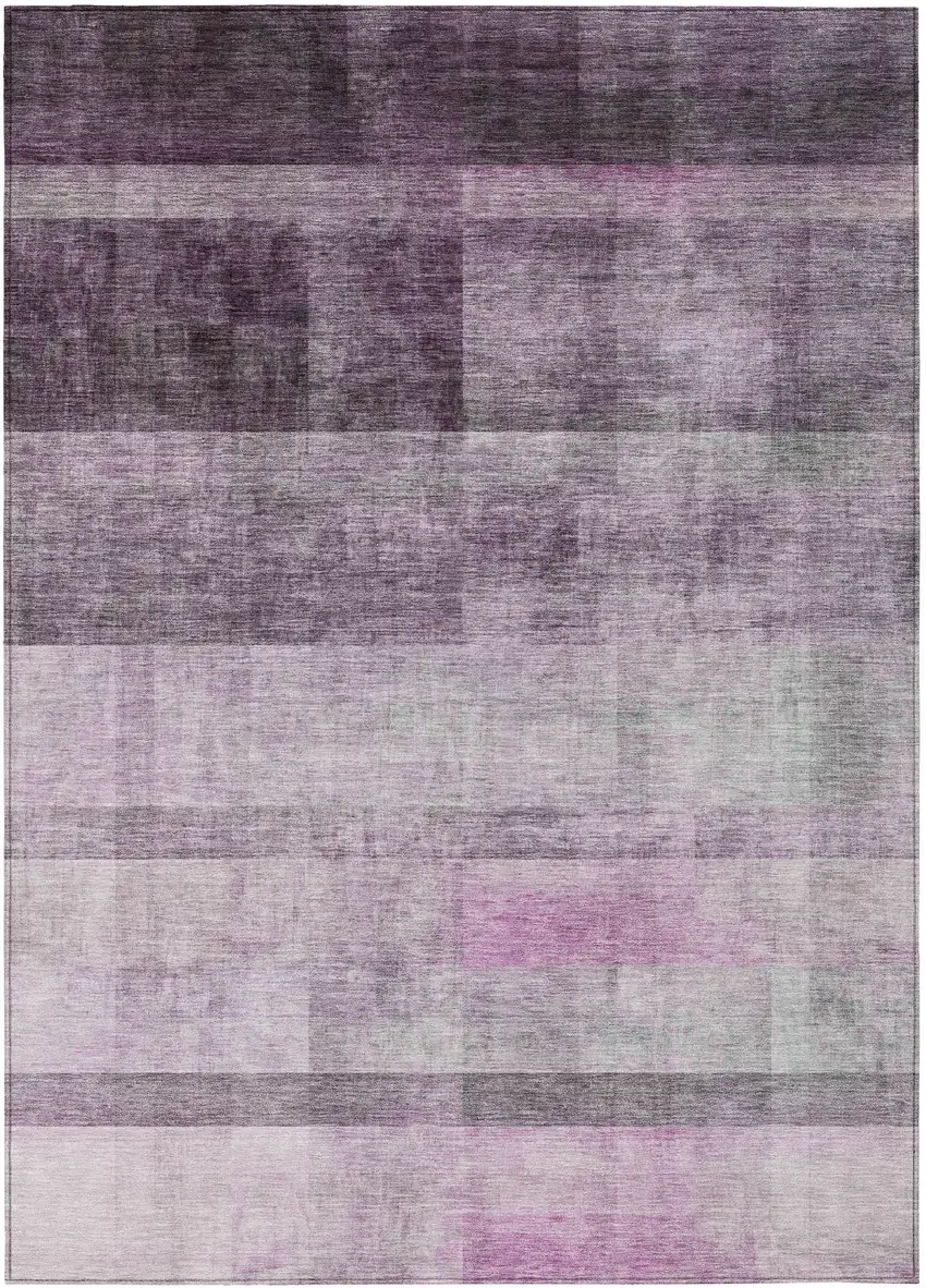 3' X 4' Purple Ombre Washable Non Skid Indoor Outdoor Area Rug Photo 2