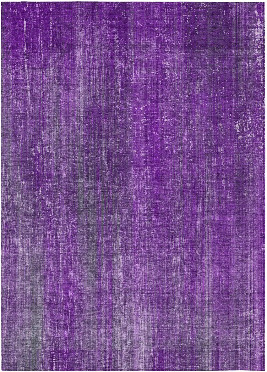 3' X 5' Purple Striped Washable Non Skid Indoor Outdoor Area Rug Photo 2