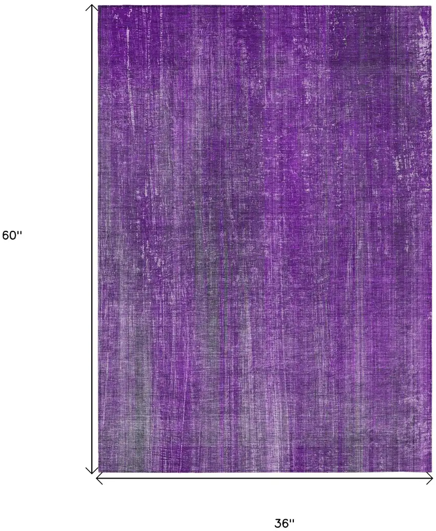Purple Striped Washable Non Skid Indoor Outdoor Area Rug Photo 3